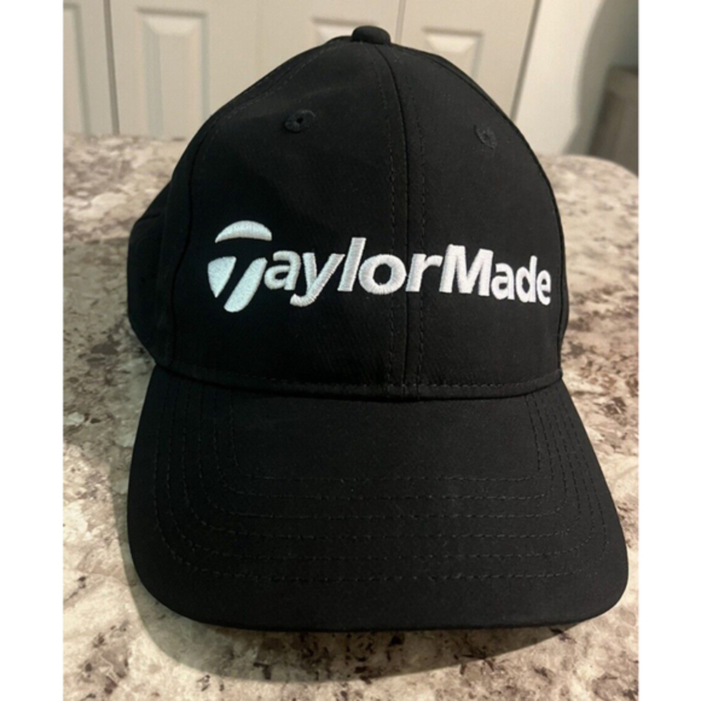 Taylormade TP5 Stealth Hat Adult Black Strapback Cap Adjustable Golf GREAT!
